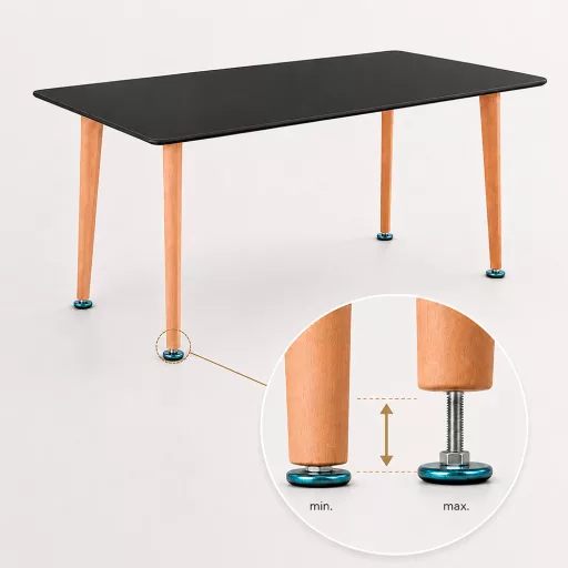 Silla 150 cm szögletes étkezőasztal fekete