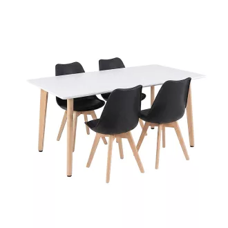 Silla 150 4+1 étkező garnitúra fehér-fekete