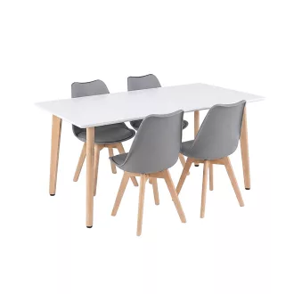 Silla 150 4+1 étkező garnitúra fehér-szürke