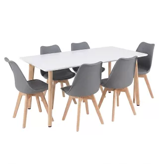 Silla 150 6+1 étkező garnitúra fehér-szürke