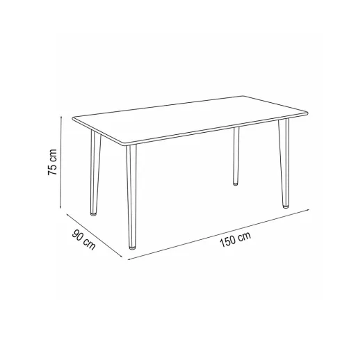 Silla 150 cm szögletes étkezőasztal fehér