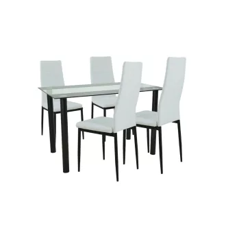 Mezza 4+1 étkező garnitúra fehér-fekete - WaterMarkt.hu