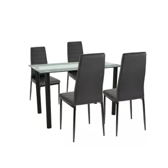 Mezza 4+1 étkező garnitúra fekete-fekete - WaterMarkt.hu