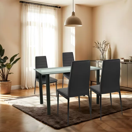 Mezza 4+1 étkező garnitúra fekete-fekete - WaterMarkt.hu