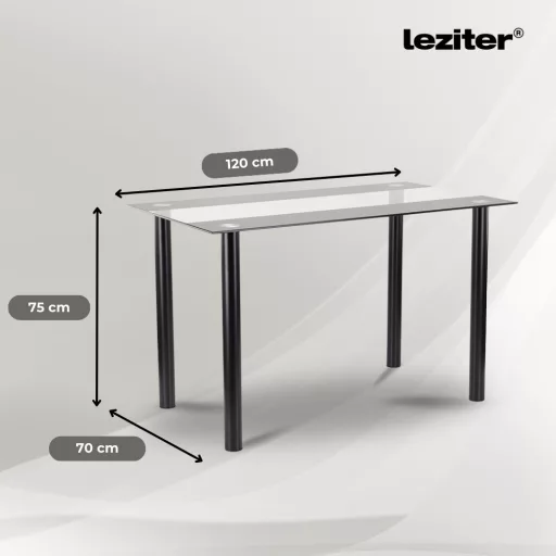 Riona 120 cm szögletes üveg étkezőasztal - WaterMarkt.hu