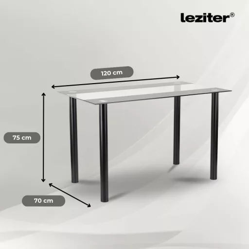 Riona 120 cm szögletes üveg étkezőasztal - WaterMarkt.hu