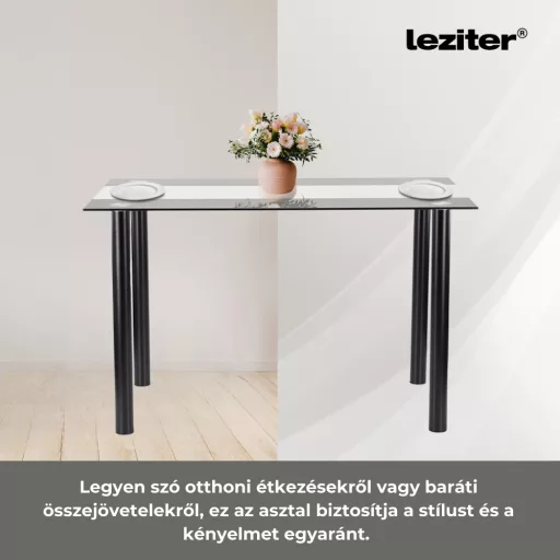 Riona 120 cm szögletes üveg étkezőasztal - WaterMarkt.hu