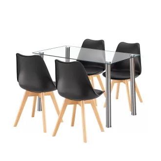 Velon 4+1 étkező garnitúra fehér-fekete - WaterMarkt.hu