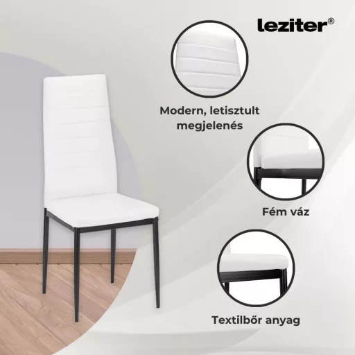 Mateo 4+1 étkező garnitúra fehér-fekete - WaterMarkt.hu