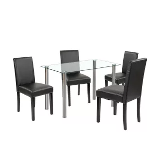 Karin 4+1 étkező garnitúra fehér-fekete - WaterMarkt.hu