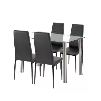 Nolen 4+1 étkező garnitúra fekete - WaterMarkt.hu
