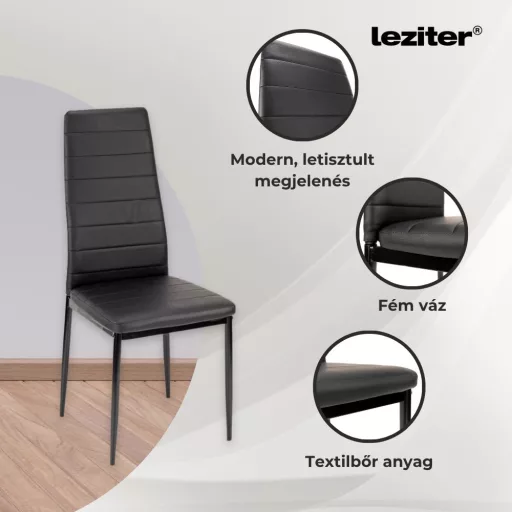 Nolen 4+1 étkező garnitúra fekete