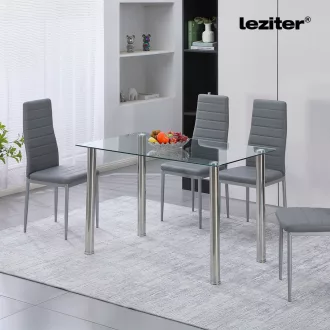 Berna 120 cm szögletes üveg étkezőasztal - WaterMarkt.hu