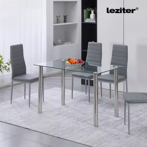 Berna 120 cm szögletes üveg étkezőasztal - WaterMarkt.hu