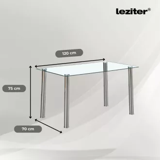 Berna 120 cm szögletes üveg étkezőasztal - WaterMarkt.hu