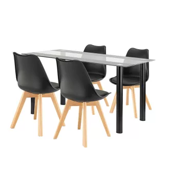 Zelma 4+1 étkező garnitúra fekete-fekete - WaterMarkt.hu