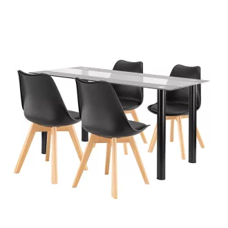 Zelma 4+1 étkező garnitúra fekete-fekete - WaterMarkt.hu