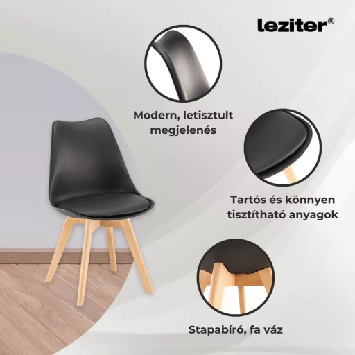 Zelma 4+1 étkező garnitúra fekete-fekete - WaterMarkt.hu
