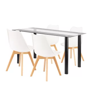 Zelma 4+1 étkező garnitúra fekete-fehér - WaterMarkt.hu