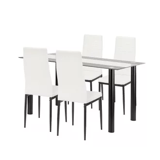 Denton 4+1 étkező garnitúra fehér-fekete - WaterMarkt.hu