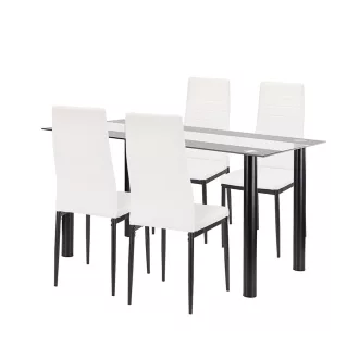 Denton 4+1 étkező garnitúra fehér-fekete - WaterMarkt.hu