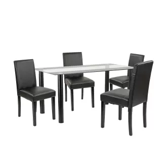 Cadiz 4+1 étkező garnitúra fekete-fekete - WaterMarkt.hu