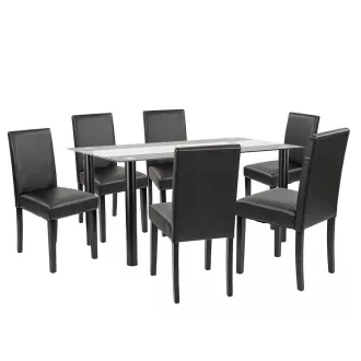 Cadiz 6+1 étkező garnitúra fekete-fekete - WaterMarkt.hu