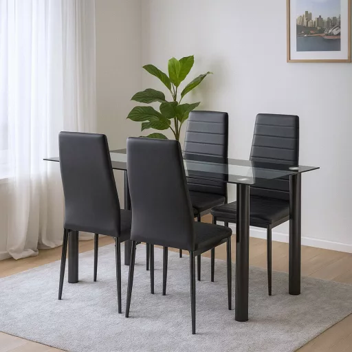 Norman 4+1 étkező garnitúra fekete - WaterMarkt.hu