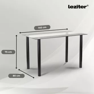 Riona 140 cm szögletes üveg étkezőasztal - WaterMarkt.hu