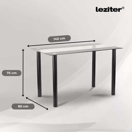 Riona 140 cm szögletes üveg étkezőasztal - WaterMarkt.hu