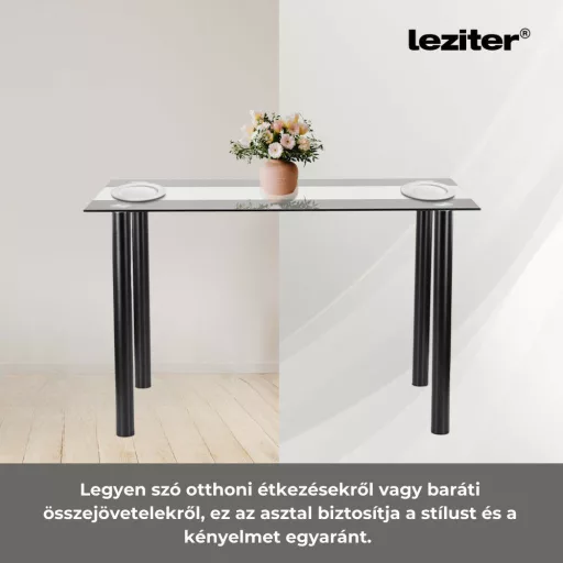 Riona 140 cm szögletes üveg étkezőasztal - WaterMarkt.hu