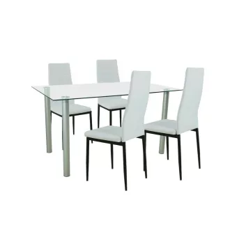 Verna 4+1 étkező garnitúra fehér-fekete - WaterMarkt.hu