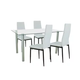 Verna 4+1 étkező garnitúra fehér-fekete - WaterMarkt.hu