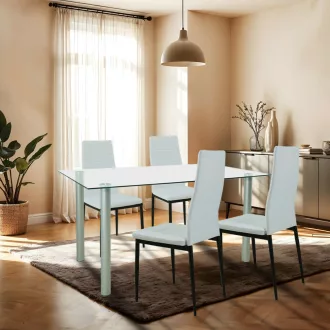 Verna 4+1 étkező garnitúra fehér-fekete - WaterMarkt.hu