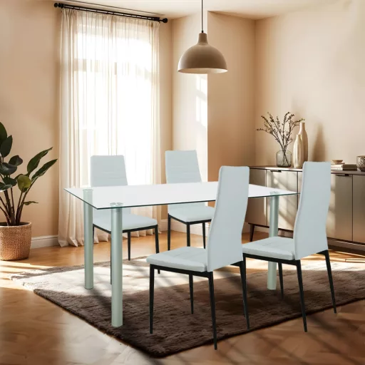 Verna 4+1 étkező garnitúra fehér-fekete - WaterMarkt.hu