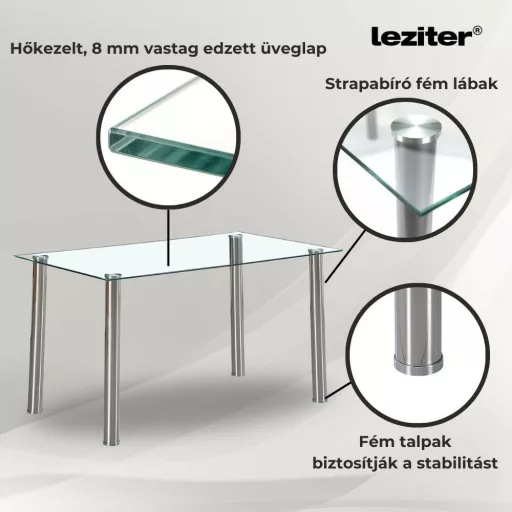 Cadiz 4+1 étkező garnitúra fehér-fekete - WaterMarkt.hu