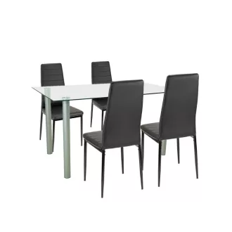 Verna 4+1 étkező garnitúra fekete-fekete - WaterMarkt.hu