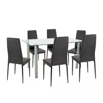 Verna 6+1 étkező garnitúra fekete-fekete - WaterMarkt.hu