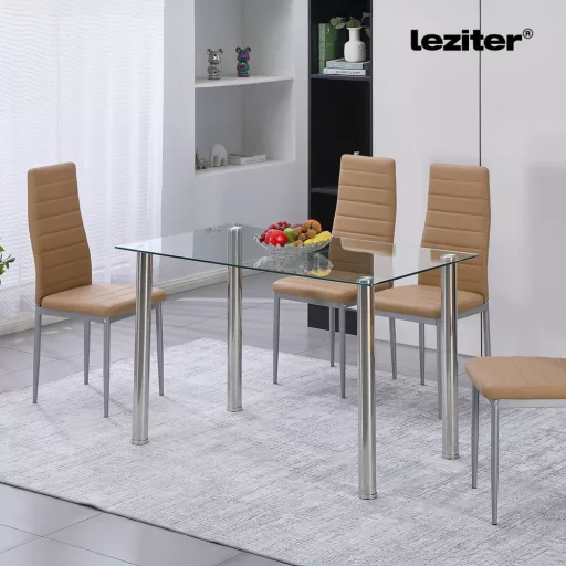 Berna 140 cm szögletes üveg étkezőasztal - WaterMarkt.hu