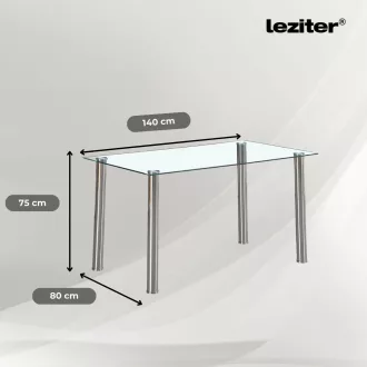 Berna 140 cm szögletes üveg étkezőasztal - WaterMarkt.hu