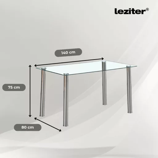 Berna 140 cm szögletes üveg étkezőasztal - WaterMarkt.hu