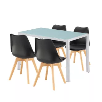 Liva 4+1 étkező garnitúra fehér-fekete - WaterMarkt.hu