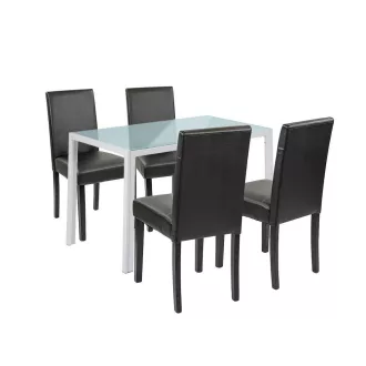 Mira 4+1 étkező garnitúra fehér-fekete - WaterMarkt.hu