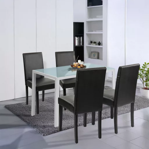 Mira 4+1 étkező garnitúra fehér-fekete - WaterMarkt.hu