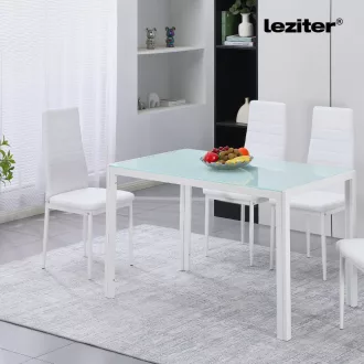 Ezra 120 cm szögletes üveg étkezőasztal - WaterMarkt.hu