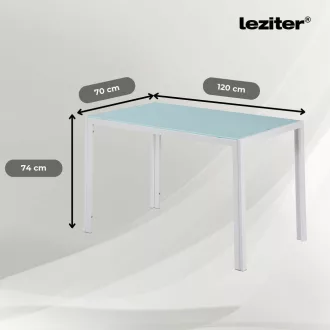 Ezra 120 cm szögletes üveg étkezőasztal - WaterMarkt.hu