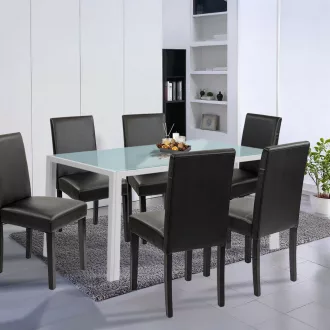 Mira 6+1 étkező garnitúra fehér-fekete - WaterMarkt.hu