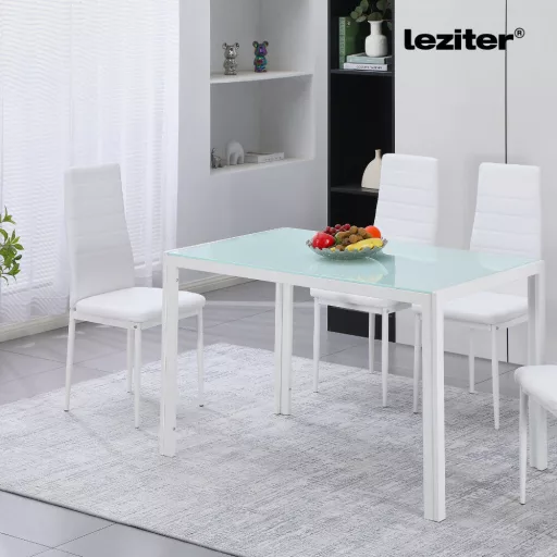Ezra 140 cm szögletes üveg étkezőasztal - WaterMarkt.hu