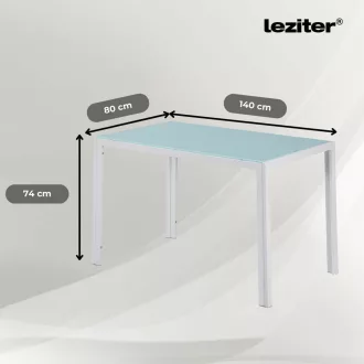 Ezra 140 cm szögletes üveg étkezőasztal - WaterMarkt.hu