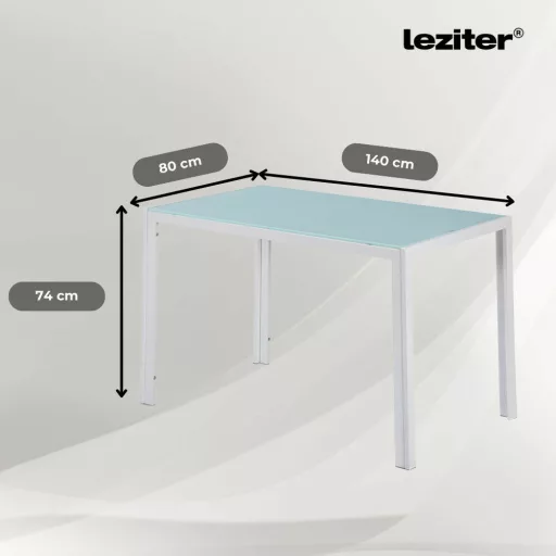 Ezra 140 cm szögletes üveg étkezőasztal - WaterMarkt.hu